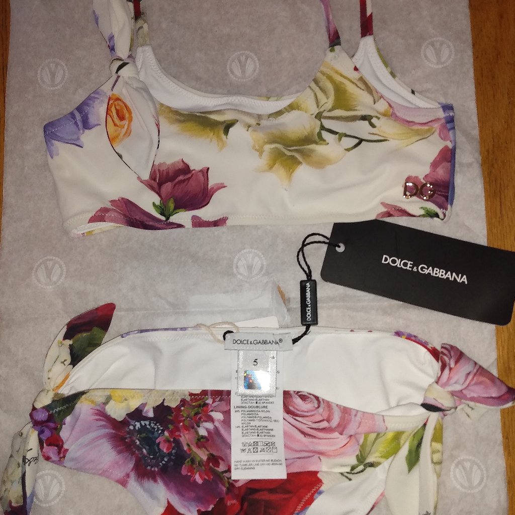 Brand New With Tags Dolce & Gabbana Kids Floral Print Bikini Size 5
